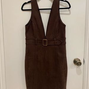 Brown Suede Mini Dress